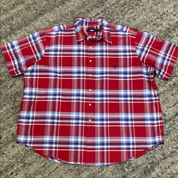 Polo Ralph Lauren Other - Polo by Ralph Lauren Red and Blue Casual Button Down short sleeve Shirt sz 2XB